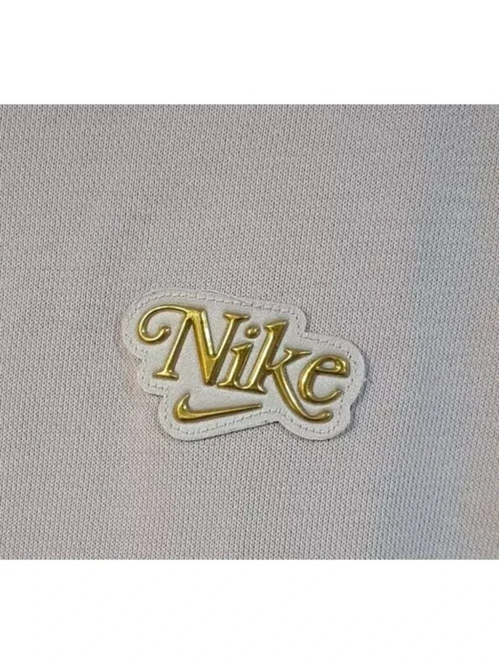 Women's Large Nike Sweatshirt Crop Oversized Barbie Pink Gold Logo Jacket